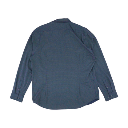 Navy Polka Dot Long Sleeve Button Down