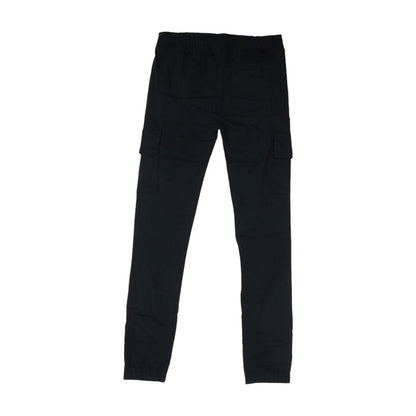Black Solid Cargo Pants