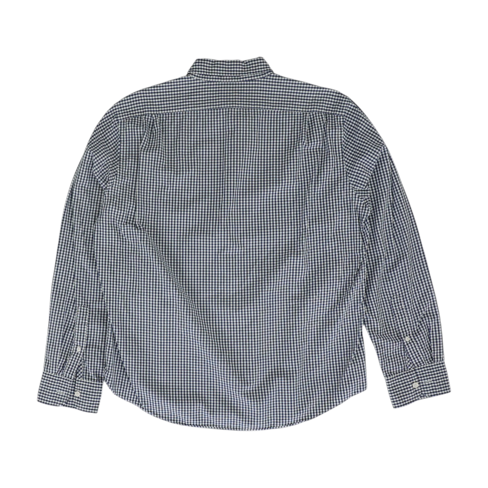Navy Check Long Sleeve Button Down