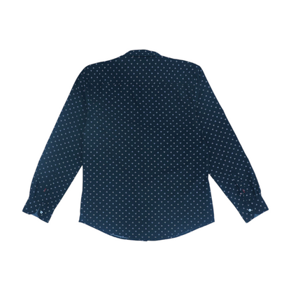 Black Abstract Long Sleeve Button Down