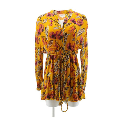 Mustard Graphic Mini Dress
