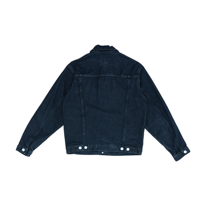 Black Solid Denim Jacket