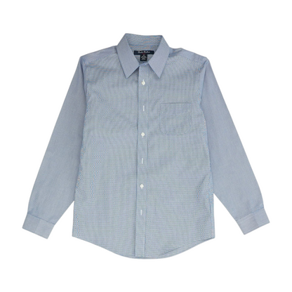 Blue Geometric Long Sleeve Button Down