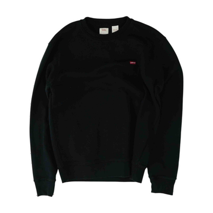 Black Solid Sweatshirt Pullover