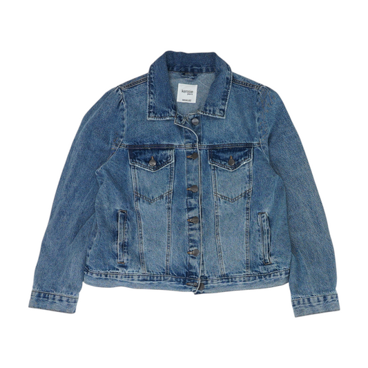 Blue Solid Denim Jacket
