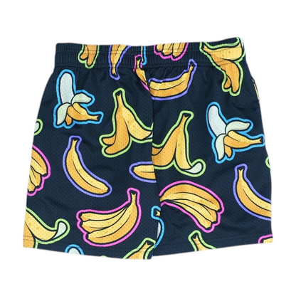 Black Print Active Shorts