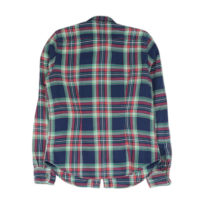 Navy Plaid Flannel Button Down