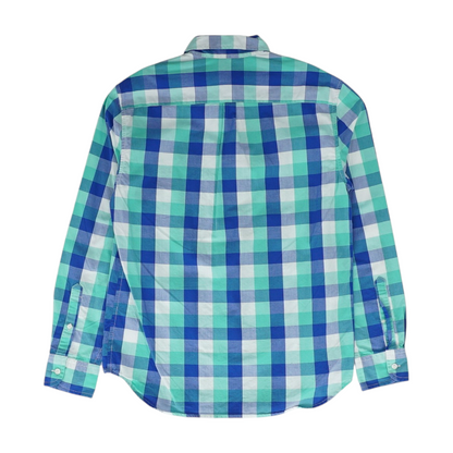 Blue Check Long Sleeve Polo
