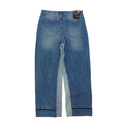 Blue Color Block Relaxed Jeans