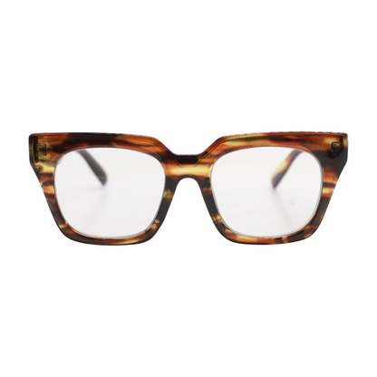 Brown R-7004 Square Prescription Eyewear