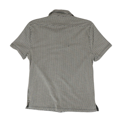 Black Print Short Sleeve Button Down