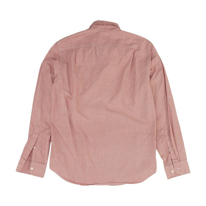 Red Solid Long Sleeve Button Down