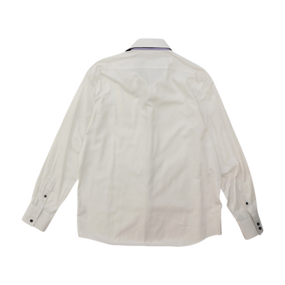 White Solid Long Sleeve Button Down