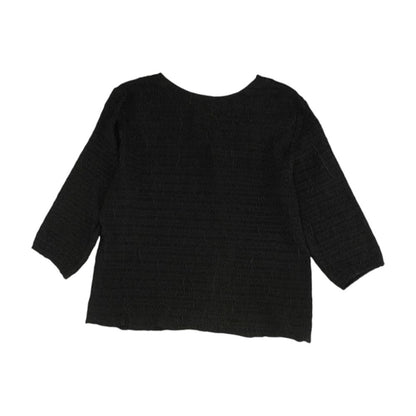 Black Solid Long Sleeve Blouse