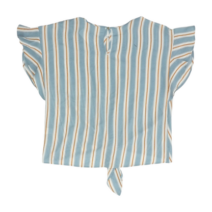 Blue Maternity Striped Blouse