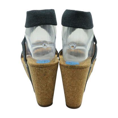 Navy Wedged Sandals