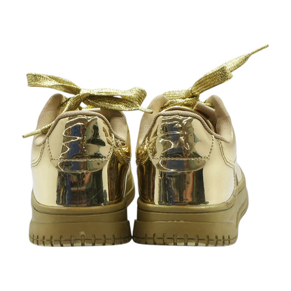 Gold Low-Top Athletic Shoes