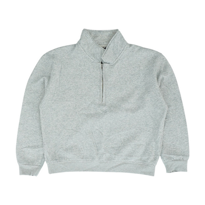 Gray Solid 1/4 Zip Pullover