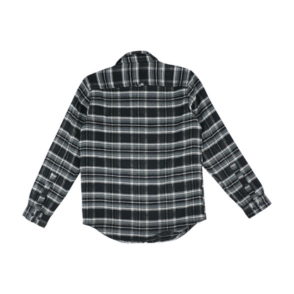 Black Plaid Flannel Button Down