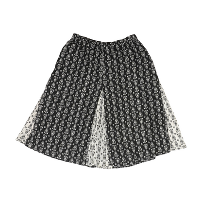Black Petite Floral Midi Skirt
