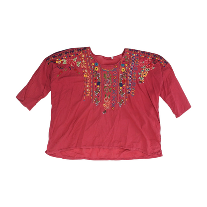 Red Floral Blouse