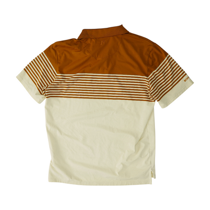 Beige Striped Short Sleeve Polo