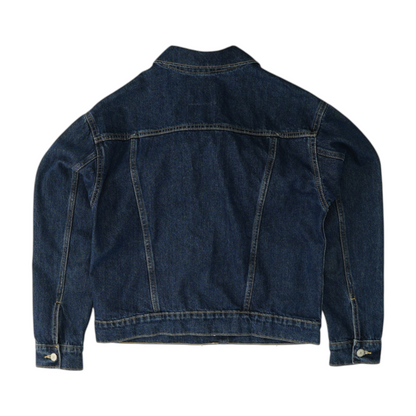 Blue Solid Denim Jacket
