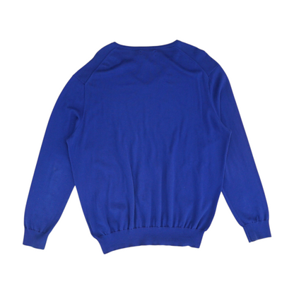 Blue Solid Pullover Sweater