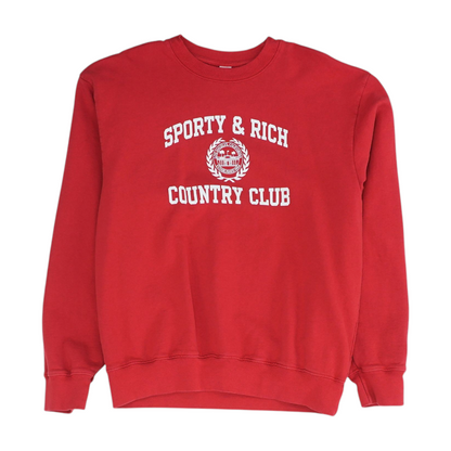Red Solid Sweatshirt Pullover