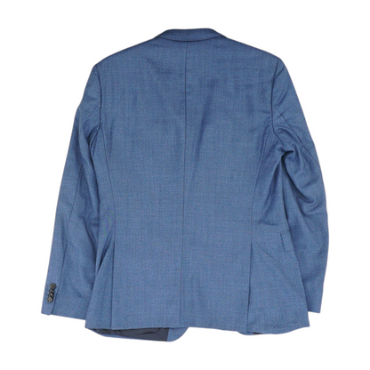 Blue Solid Suit Jacket