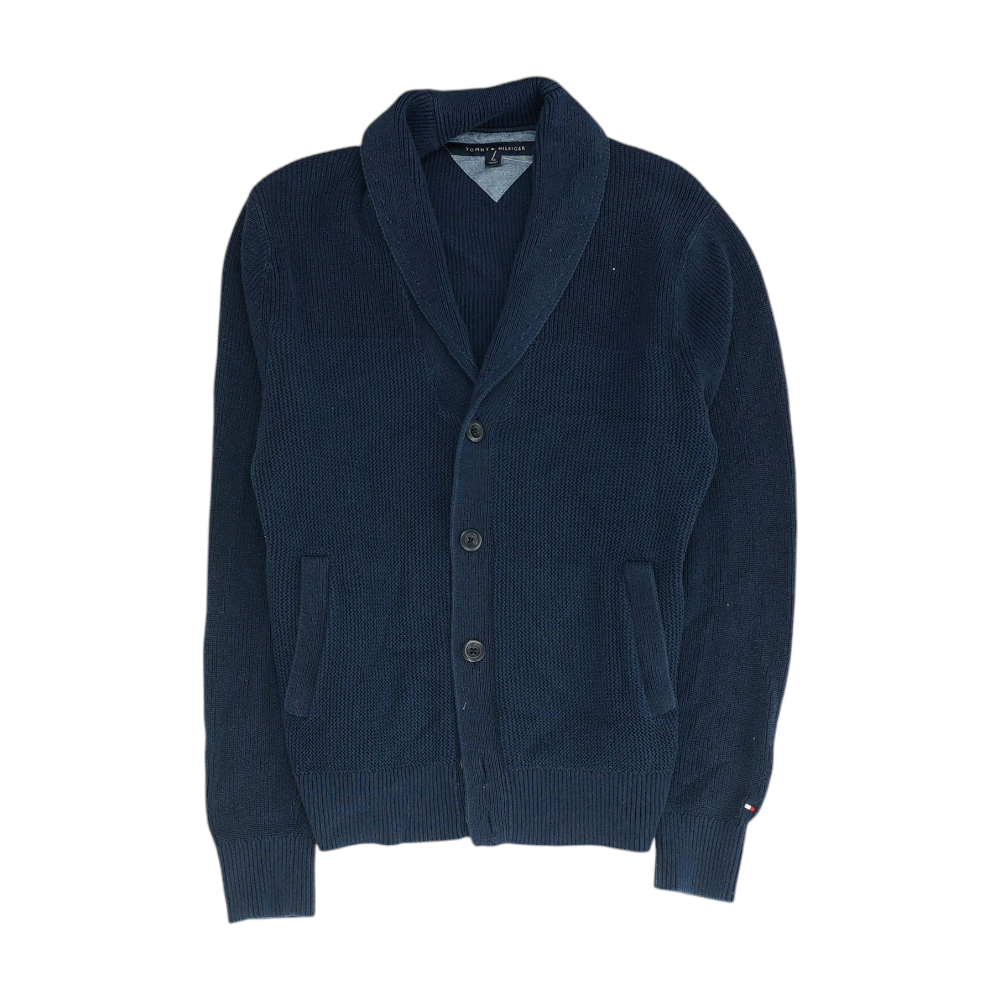 Navy Solid Cardigan Sweater