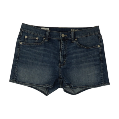 Blue Solid Denim Shorts