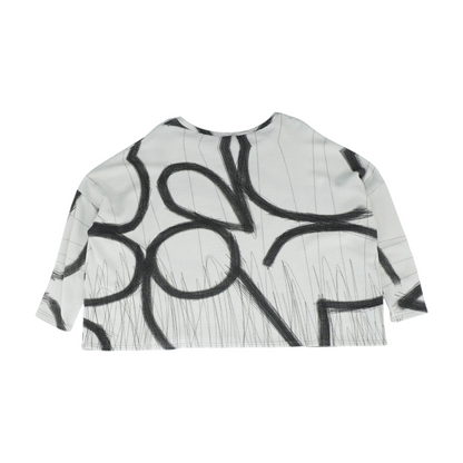 White Abstract Blouse