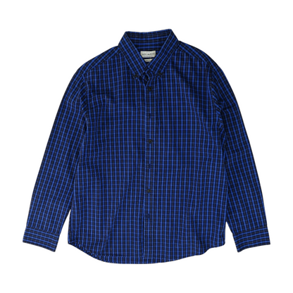 Blue Plaid Long Sleeve Button Down