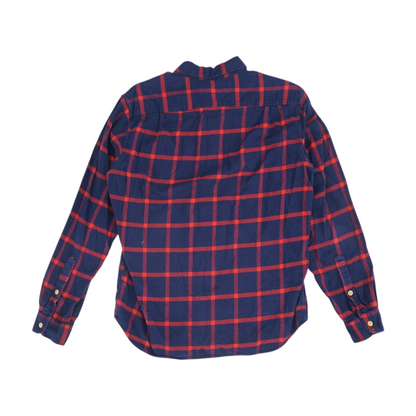 Navy Plaid Flannel Button Down
