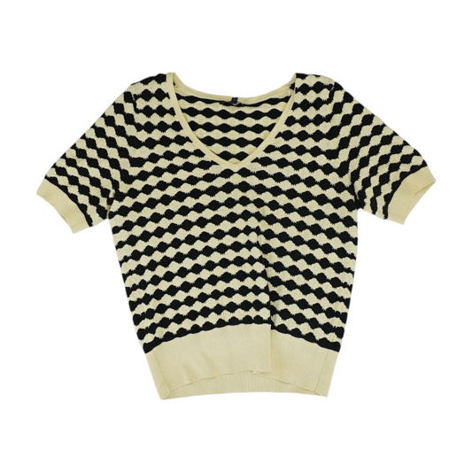 Beige Abstract Pullover Sweater