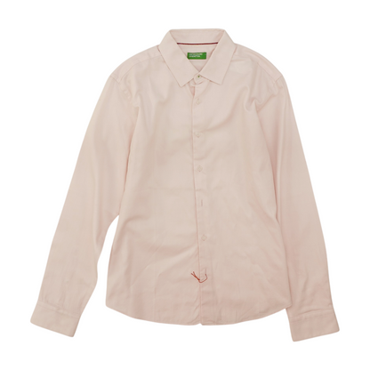 Pink Solid Long Sleeve Button Down
