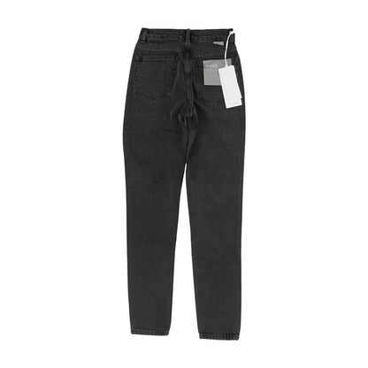 Gray Solid High Rise Skinny Leg Jeans