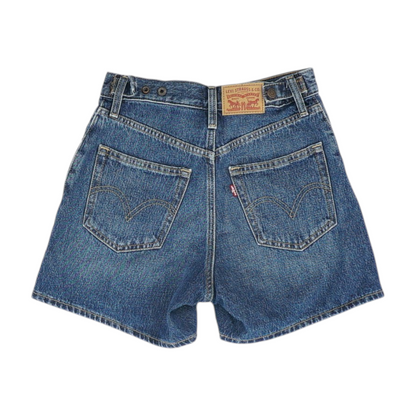 Navy Solid Denim Shorts