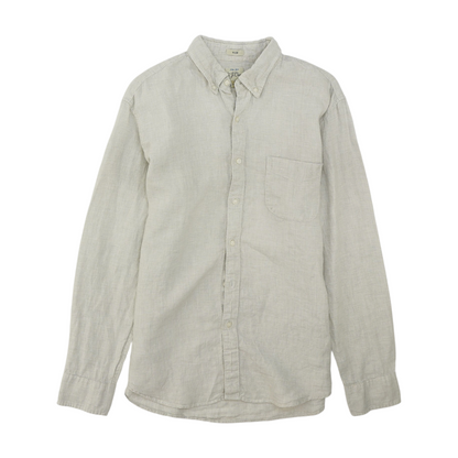 Beige Check Long Sleeve Button Down