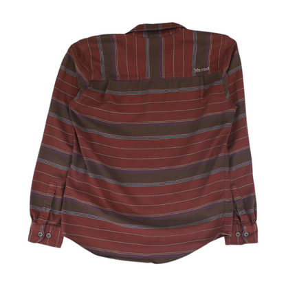 Maroon Striped Long Sleeve Button Down