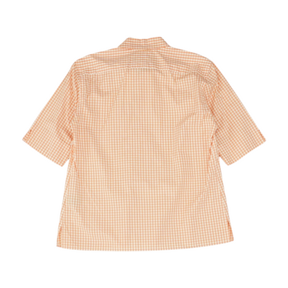 Orange Check Short Sleeve Button Down