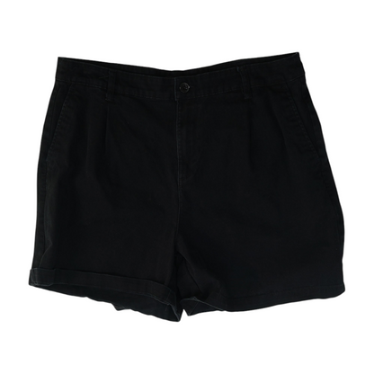 Black Solid Chino Shorts