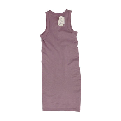 Purple Solid Midi Dress