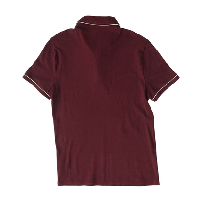 Burgundy Solid Short Sleeve Polo