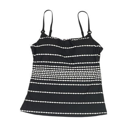 Black Striped Swim Top
