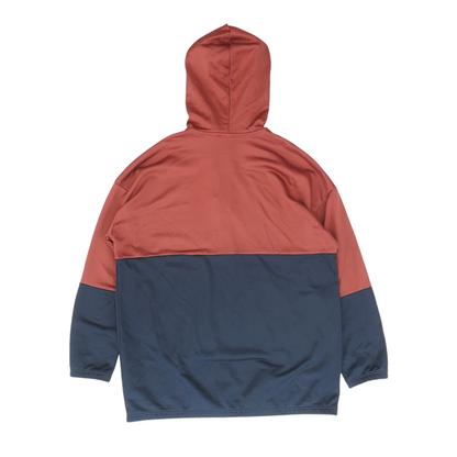 Burgundy Color Block Hoodie Pullover