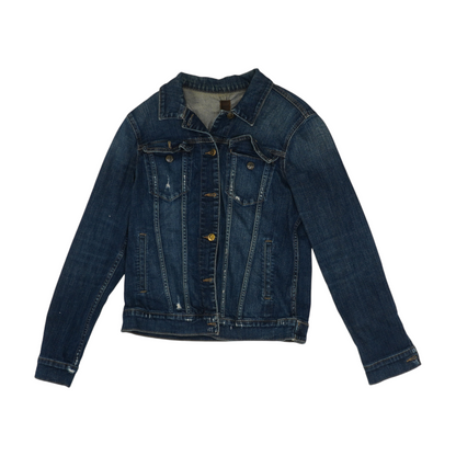 Blue Solid Denim Jacket