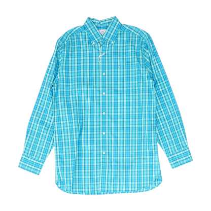 Blue Plaid Long Sleeve Button Down