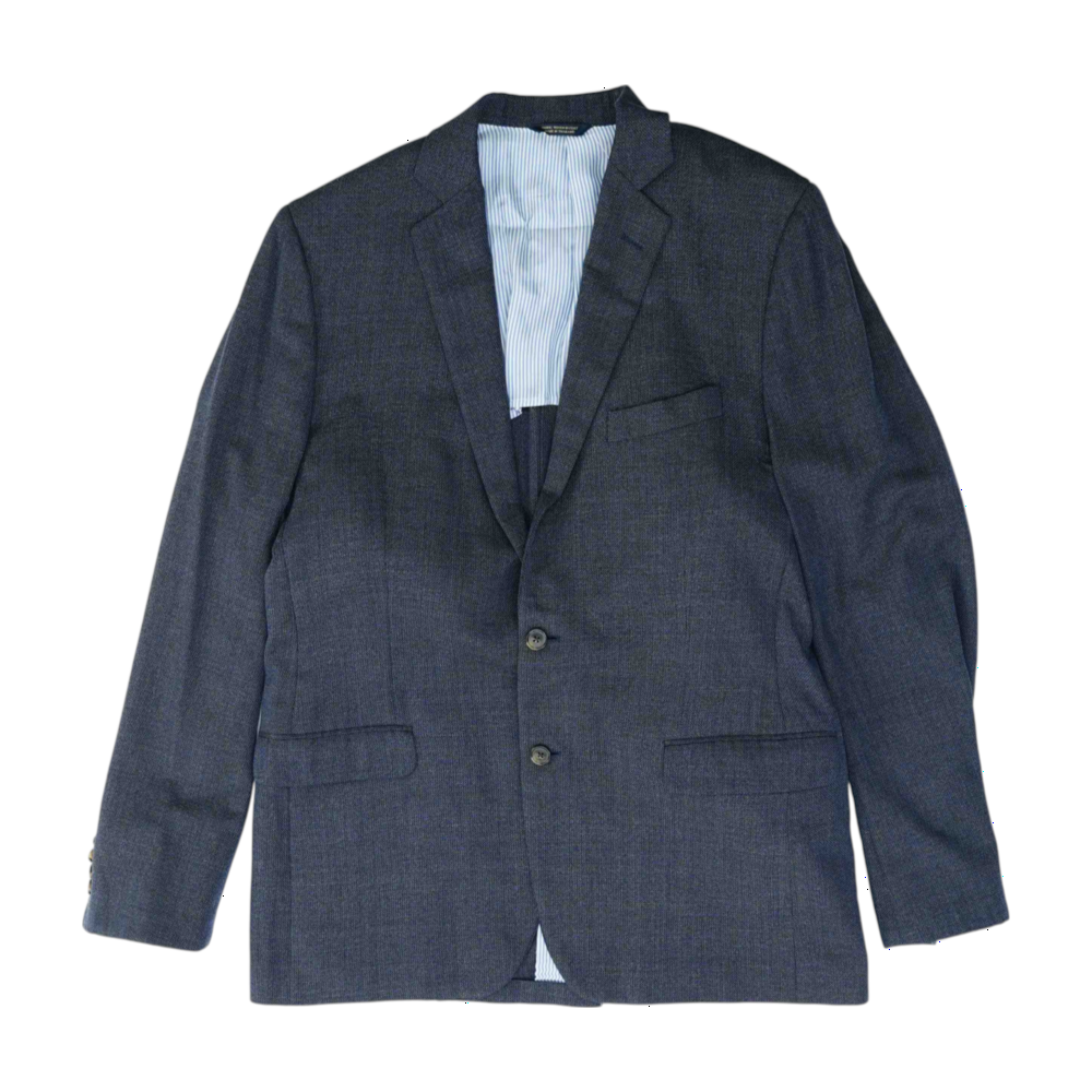 Blue Long Solid Sport Coat
